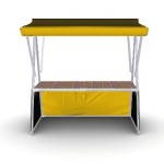 Pultový stan pohled zezadu